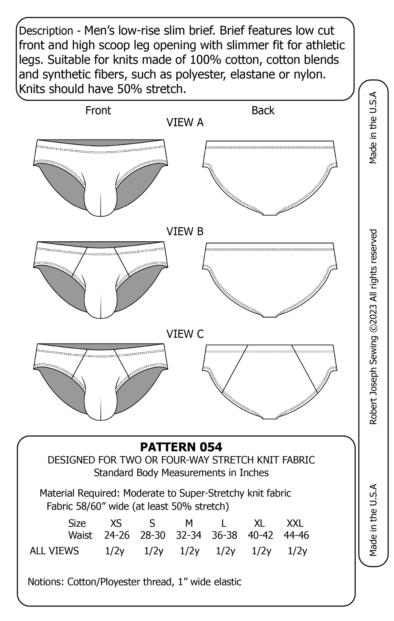 Mens Underwear Pattern
