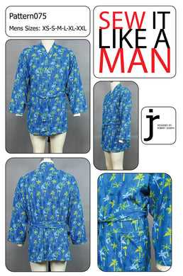 Unisex Kimono Style Wrap Robe PDF Sewing Pattern 075