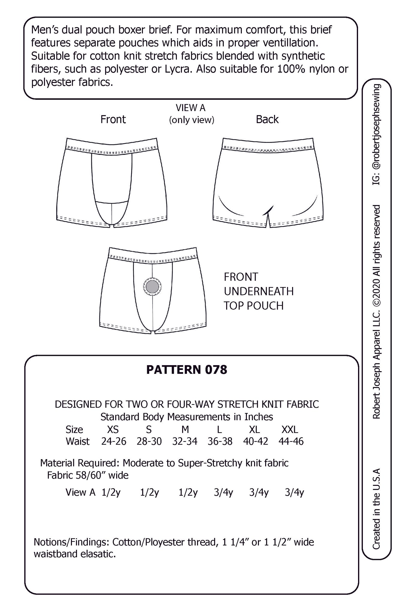 Boxerwear Boxer Brief (With Pouch) Underwear Pattern