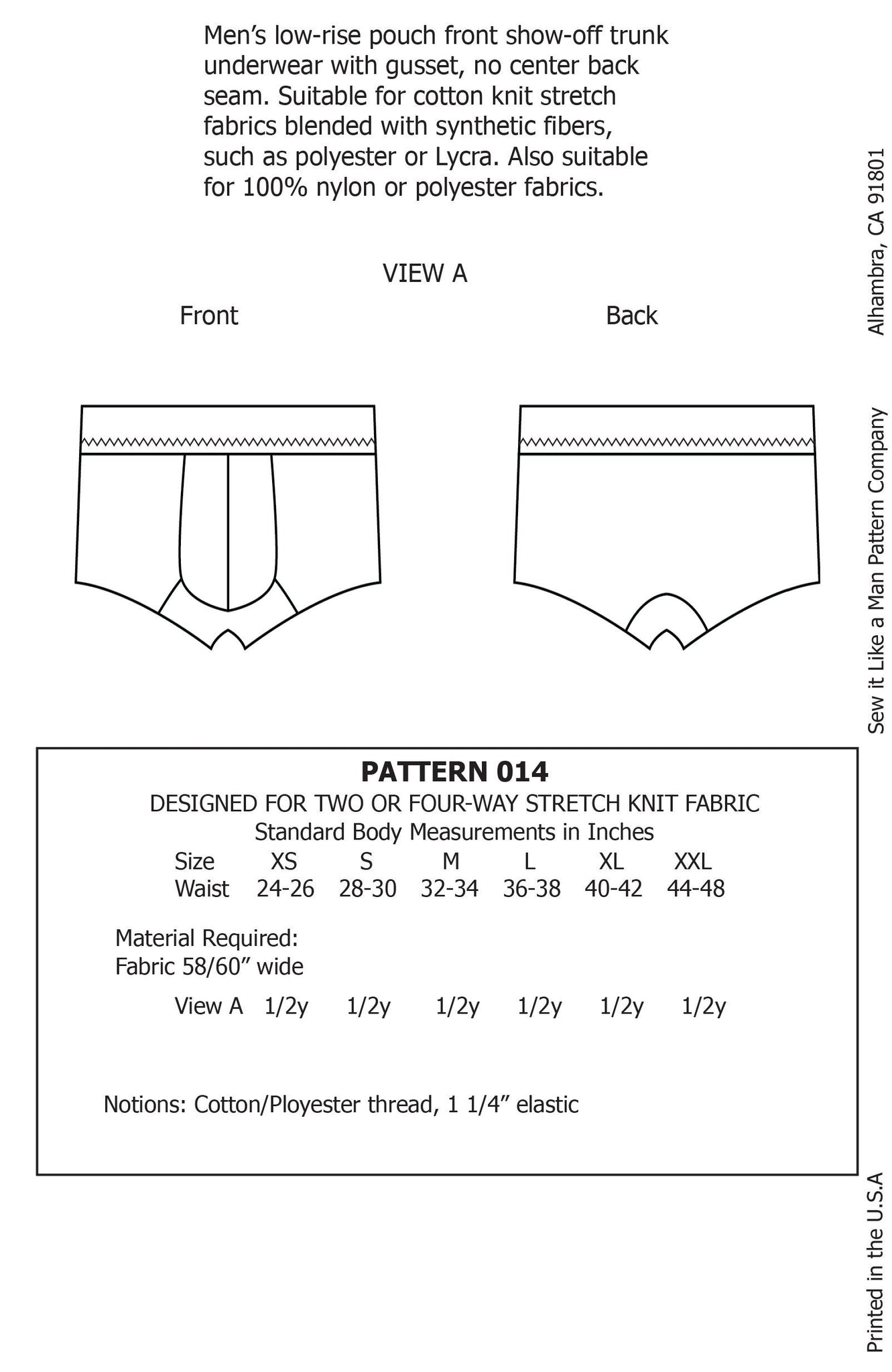 Men's Low-Rise Show-Off Boxer Brief Sewing Pattern PDF – Sew It Like A Man